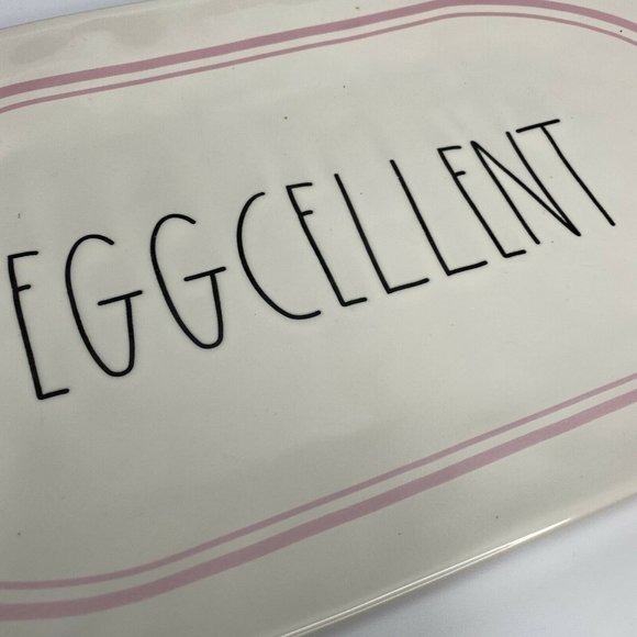 Rae Dunn EGGCELLENT Egg Oval Platter Tray serving plate Easter bunny spring - Picture 6 of 7